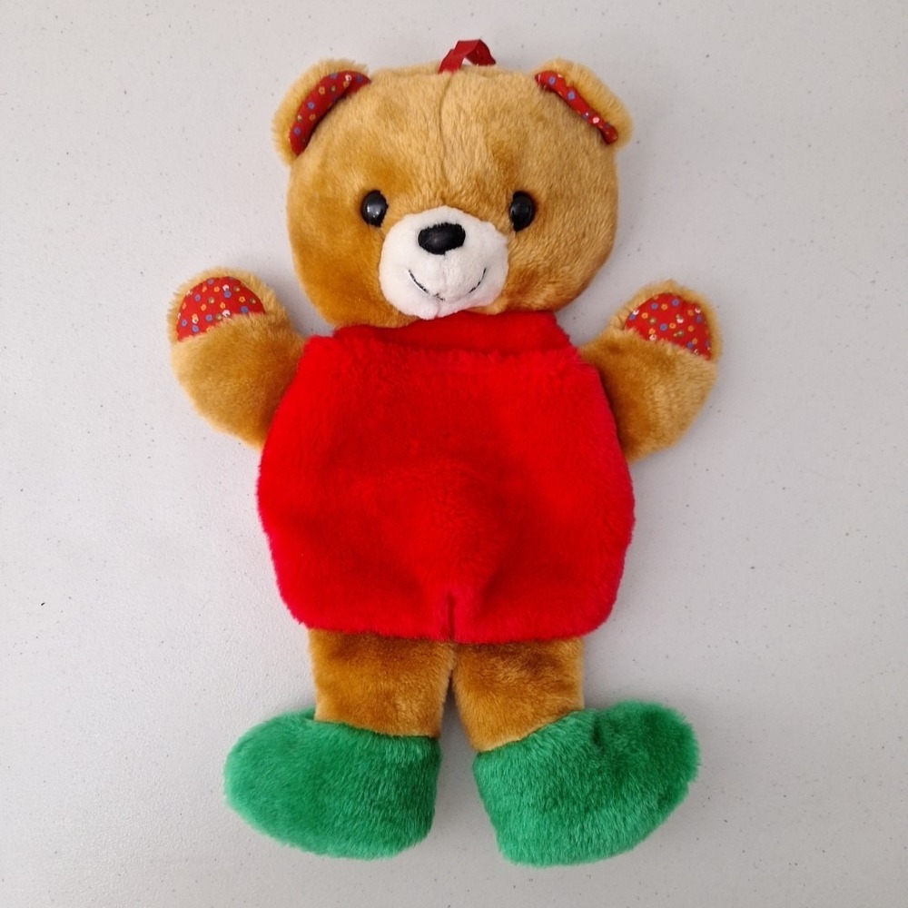 Vintage 1980's Gerber Products Company GIRL TEDDY BEAR Christmas Stocking 16" - Picture 2 of 9